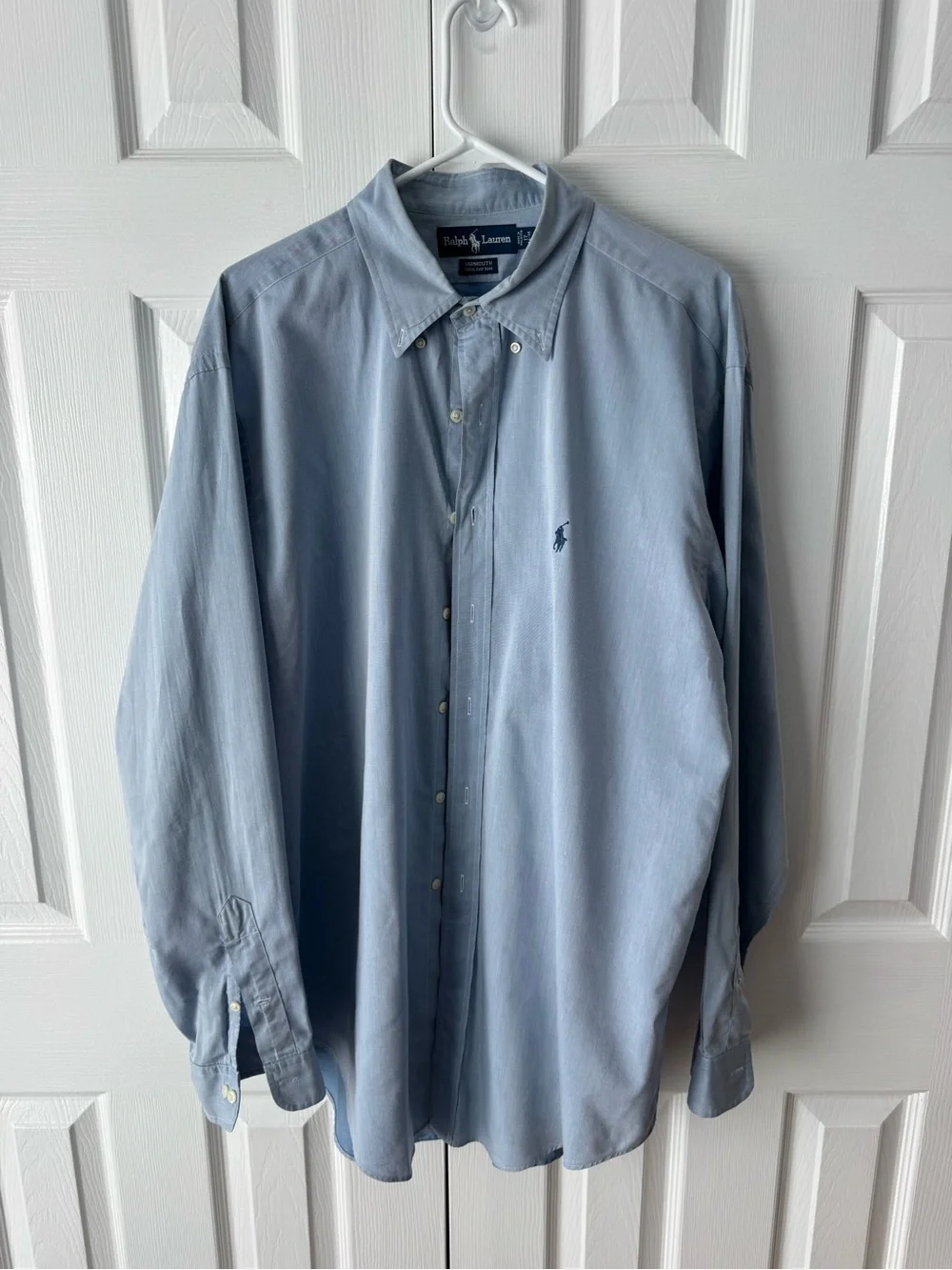 Polo Ralph Lauren Yarmouth Light Blue Dress Shirt 17 34 / 35 Vintage Malaysia